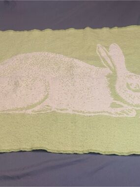 Thomas Paul Baby Alpaca Throw Kiwi Rabbit  36” x 26” Made In Peru 100% Alpaca